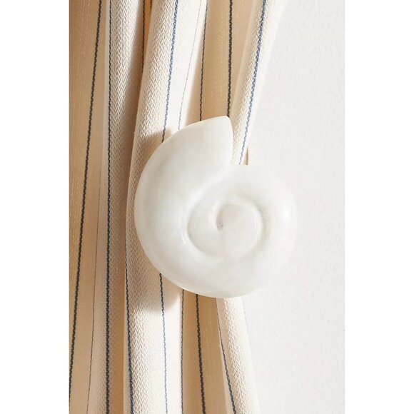 Anthropologie Other - Anthropologie Marina Marble Curtain Tiebacks Seashell Nautical Ocean Beach House